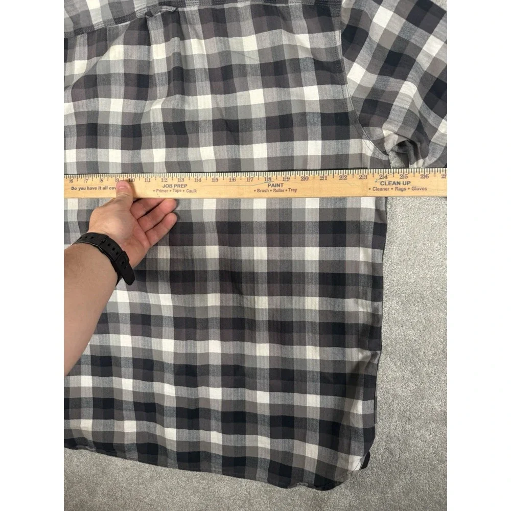 North Face Shirt Mens XL L/s Button Front Pockets Outdoors Gray‎ Plaid Gorpcore